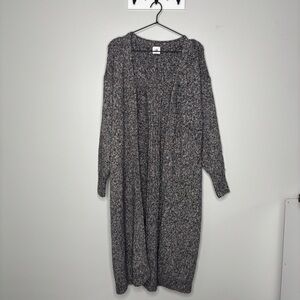 Cabi Coffee Shop Cardigan Long Duster Sweater #3881 Gray Metallic Women's Small